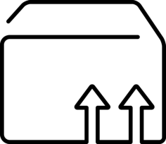 Package Box Outline With Up Arrows Svg Line Art, Free Vectors File